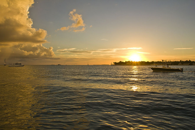 Celebrating the sunset from Mallory Square 