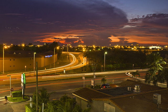 Lights of the evening in Miami 